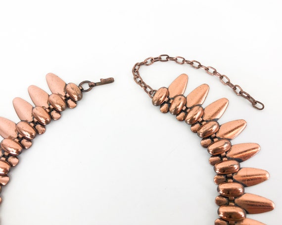 1950s Copper Necklace | 50s Copper Choker Necklac… - image 4