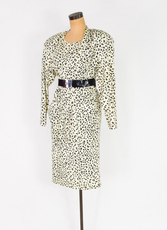 1980s Animal Print Cotton Knit Set | 80s Leopard … - image 7