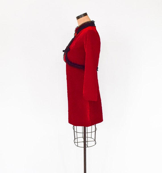 1960s Red Velvet Dress & Jacket | 60s Red Velvet … - image 4