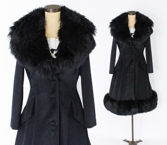 SOLD......1960s Lilli Ann Black Wool Princess Coat