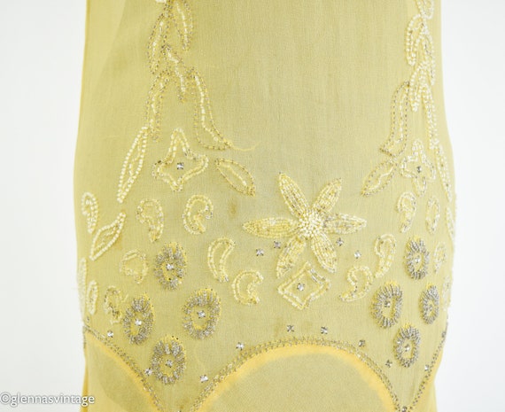 1920s Buttercup Yellow Silk Dress | 20s Yellow Be… - image 9