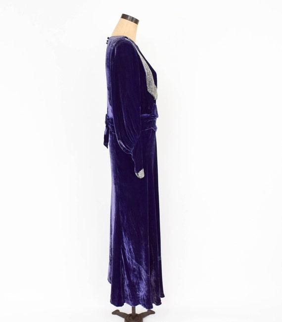 1900s Purple Silk Velvet Gown | Purple Beaded Eve… - image 5