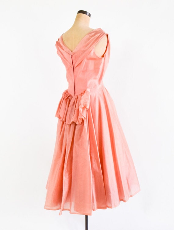 1950s Pink Iridescent Organza Party Dress | 50s P… - image 6