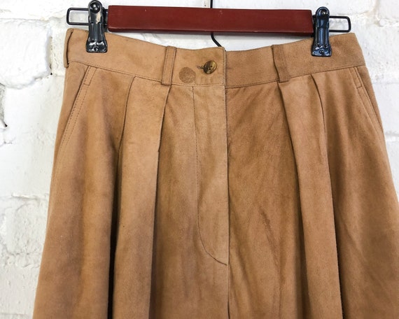 1980s Brown Suede Leather Pants | 80s Tan Suede P… - image 7