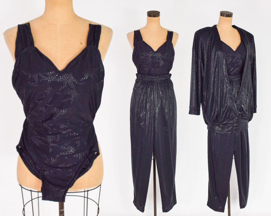 Ensemble veste et pantalon noirs années 80 | Ensemble maillot de bain Ensemble veste et pantalon noirs années 80 | Ensemble maillot de bain