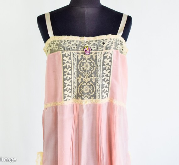 1920s Pink Silk Romper Lingerie | 20s Pink Silk C… - image 6