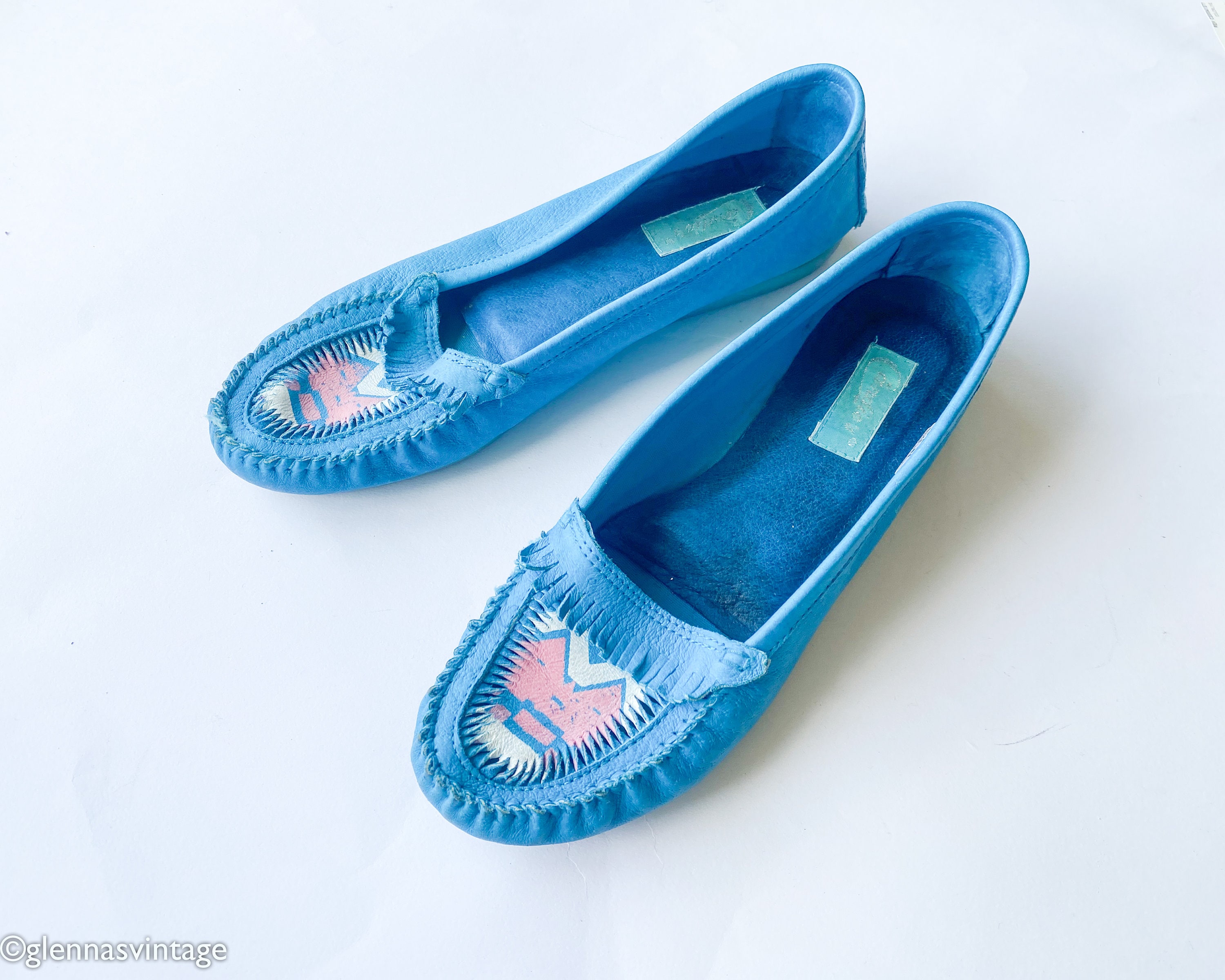 1980s Turquoise Moccasin Loafers 80s Turquoise Suede Leather Loafers Candie s US 8.5 UK 6.6 EU 39 Etsy