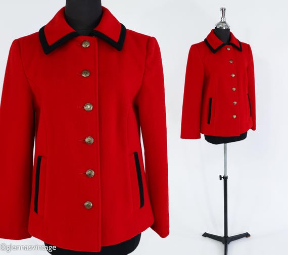 1950s Red Wool Short Jacket | Vintage Red Coat | Nordstrom, Medium