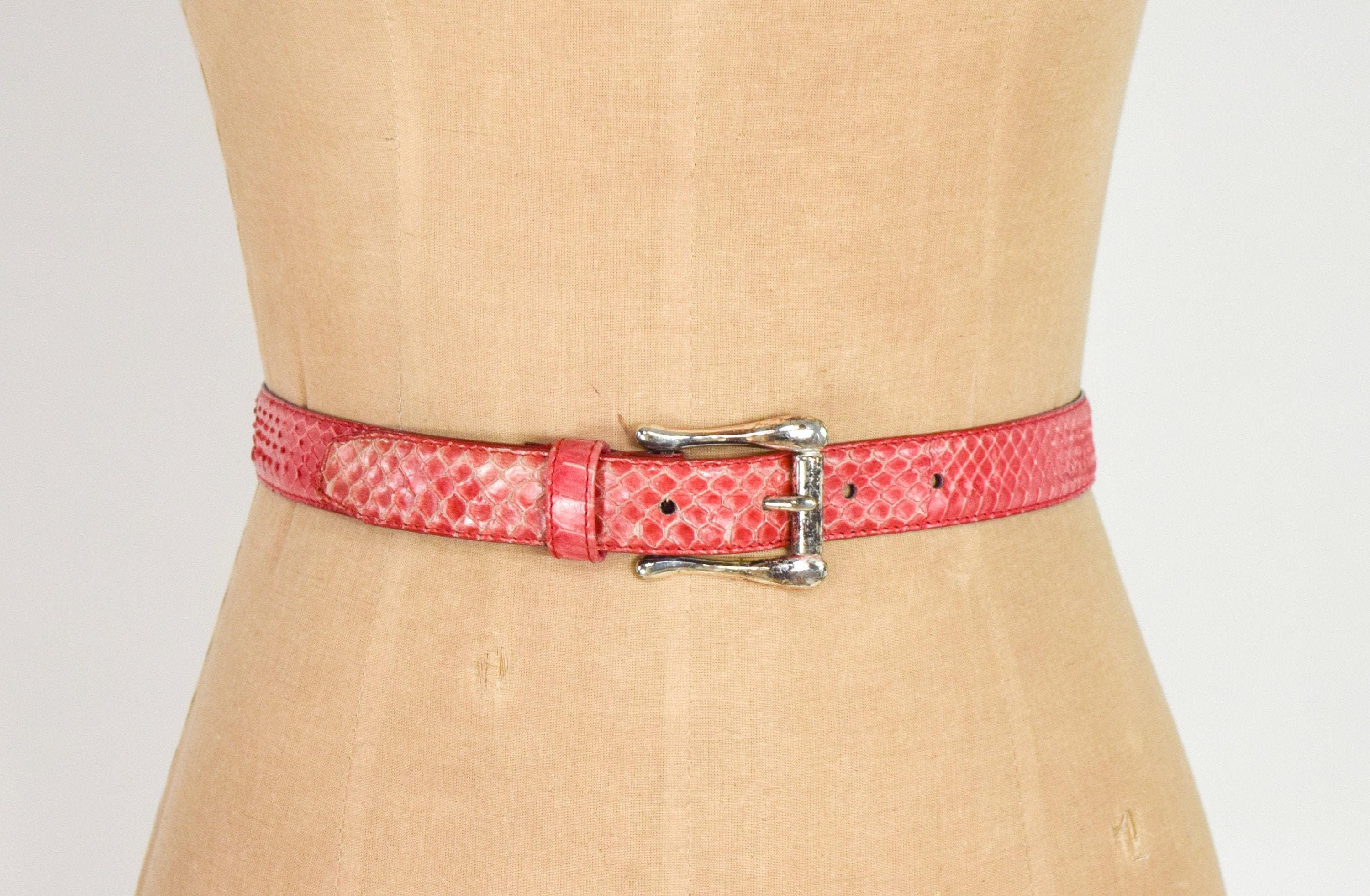 80s Magenta Snakeskin Belt Pink Slither — Loosey main image 2