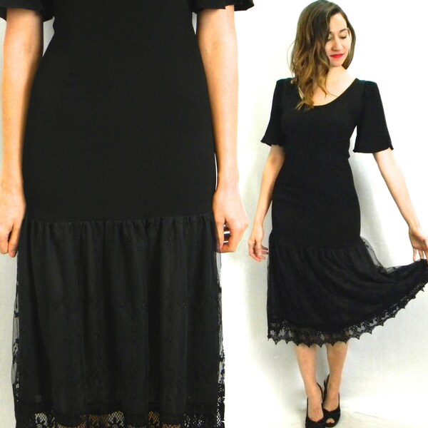 Black Lace Dress - Etsy