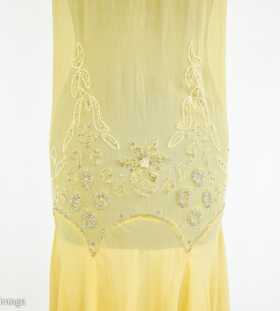 1920s Buttercup Yellow Silk Dress | 20s Yellow Be… - image 7
