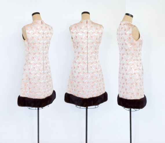1960s Pink Metallic Brocade Evening Dress Set | 6… - image 6