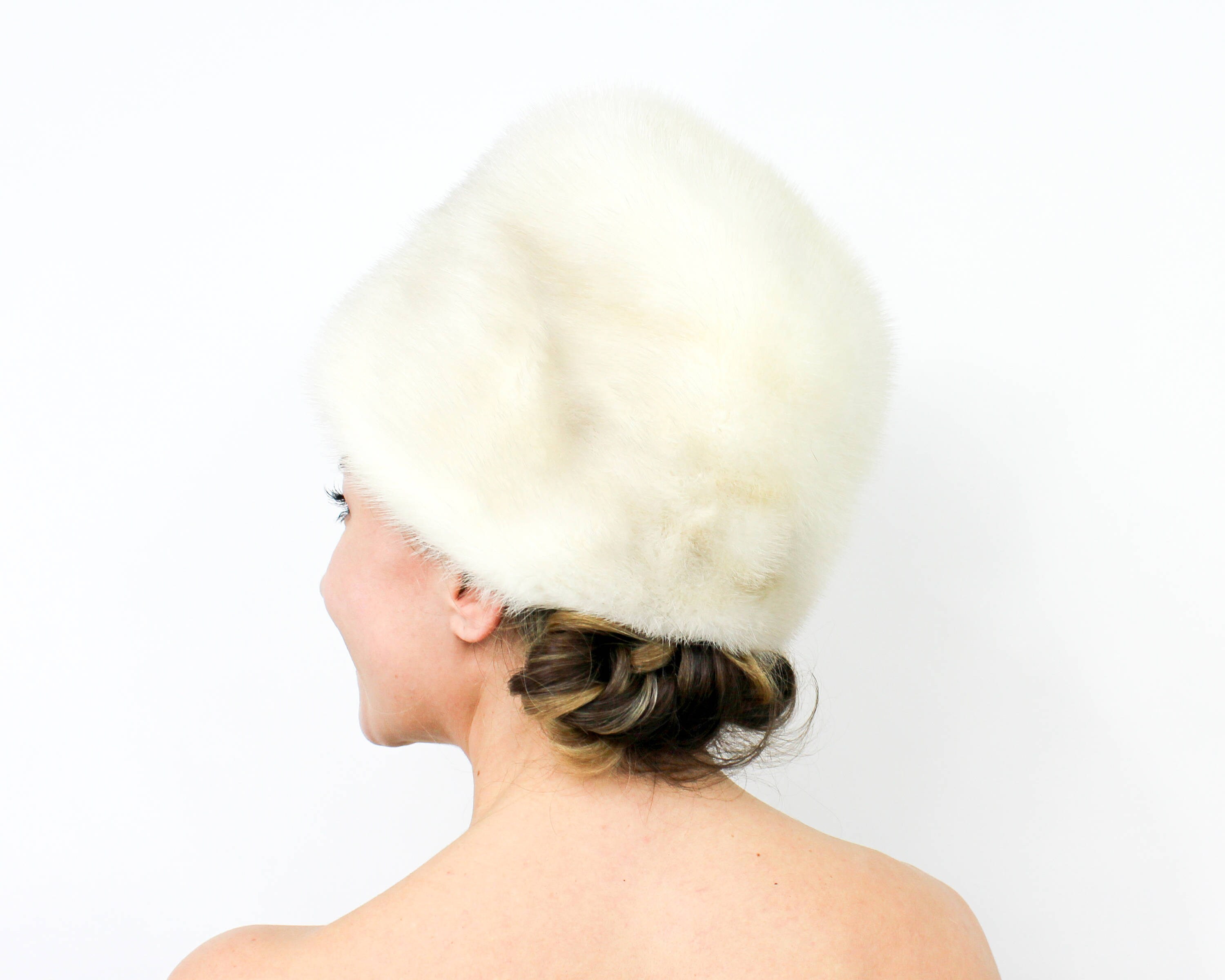 1960s White Mink Pillbox Hat | Vintage Style Winter Hat - Etsy