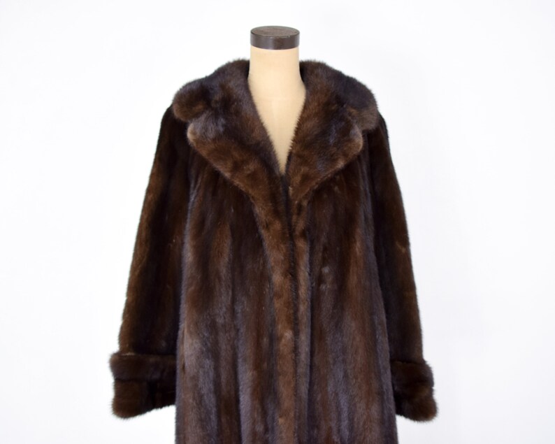 1950s Brown Mink Coat 50s Dark Brown Mink Evening Coat | Etsy