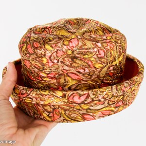 1960s Metallic Orange Hat 60s Orange & Gold Metallic Hat Murriel image 9