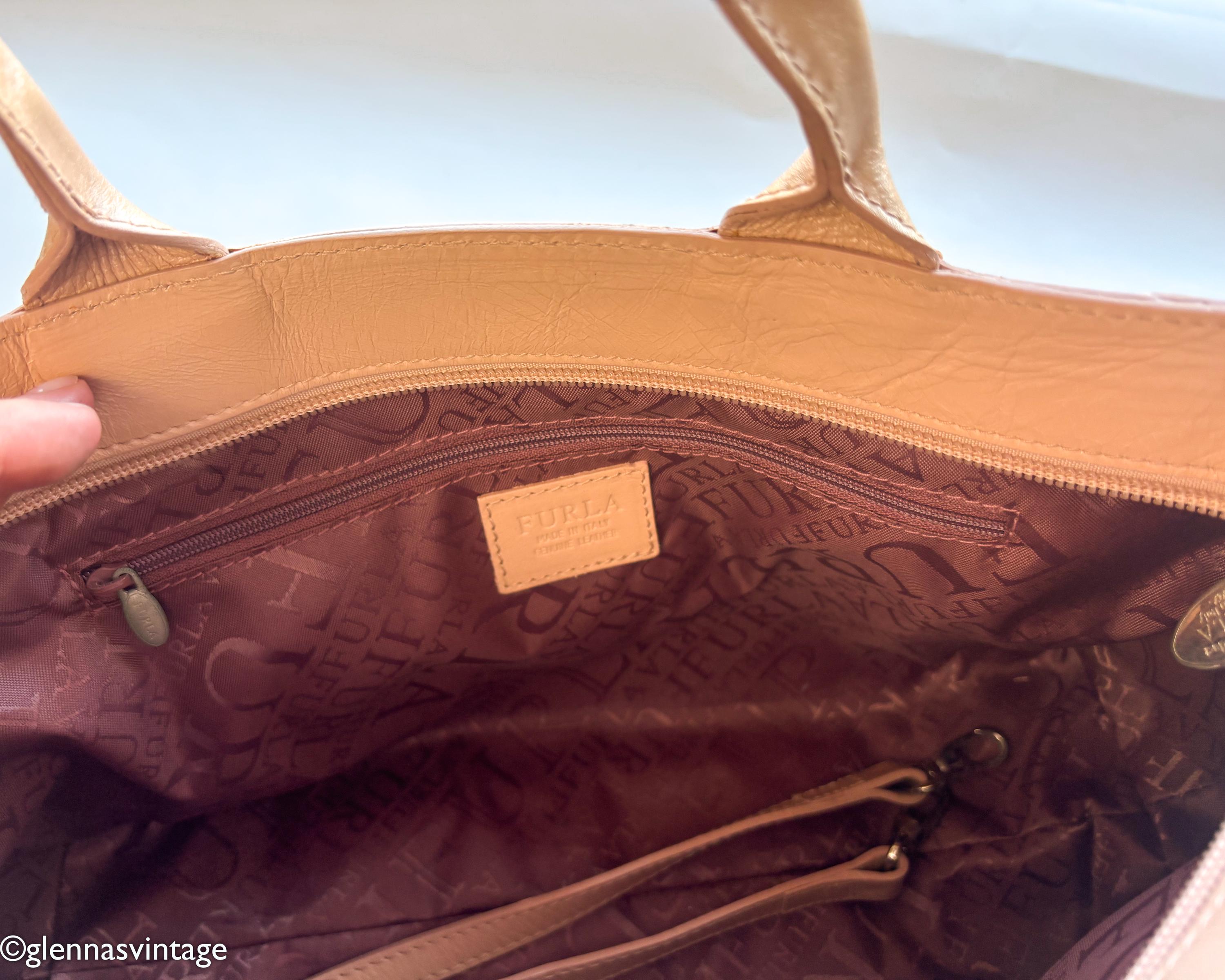 Furla Vintage Leather Convertible Shoulder Bag | 1990s Made in