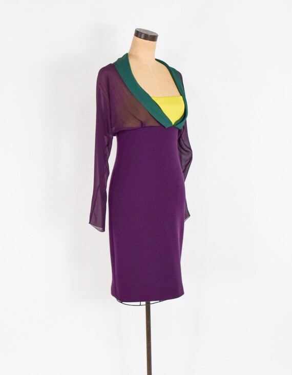 Versace | 1990s Purple Knit Dress | 90s Purple Kn… - image 3