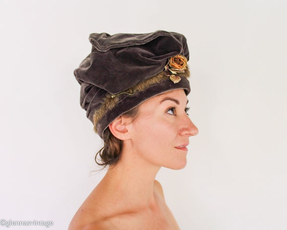 1900s Brown Velvet Hat | Turn of the Century Velv… - image 6