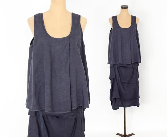 1990s Purple Linen Skirt & Blouse Set | 90s Purple