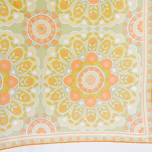 Vera 1960s Orange Nylon Flower Scarf 60s Orange Op Art Floral Chiffon Scarf Scarves by Vera image 4