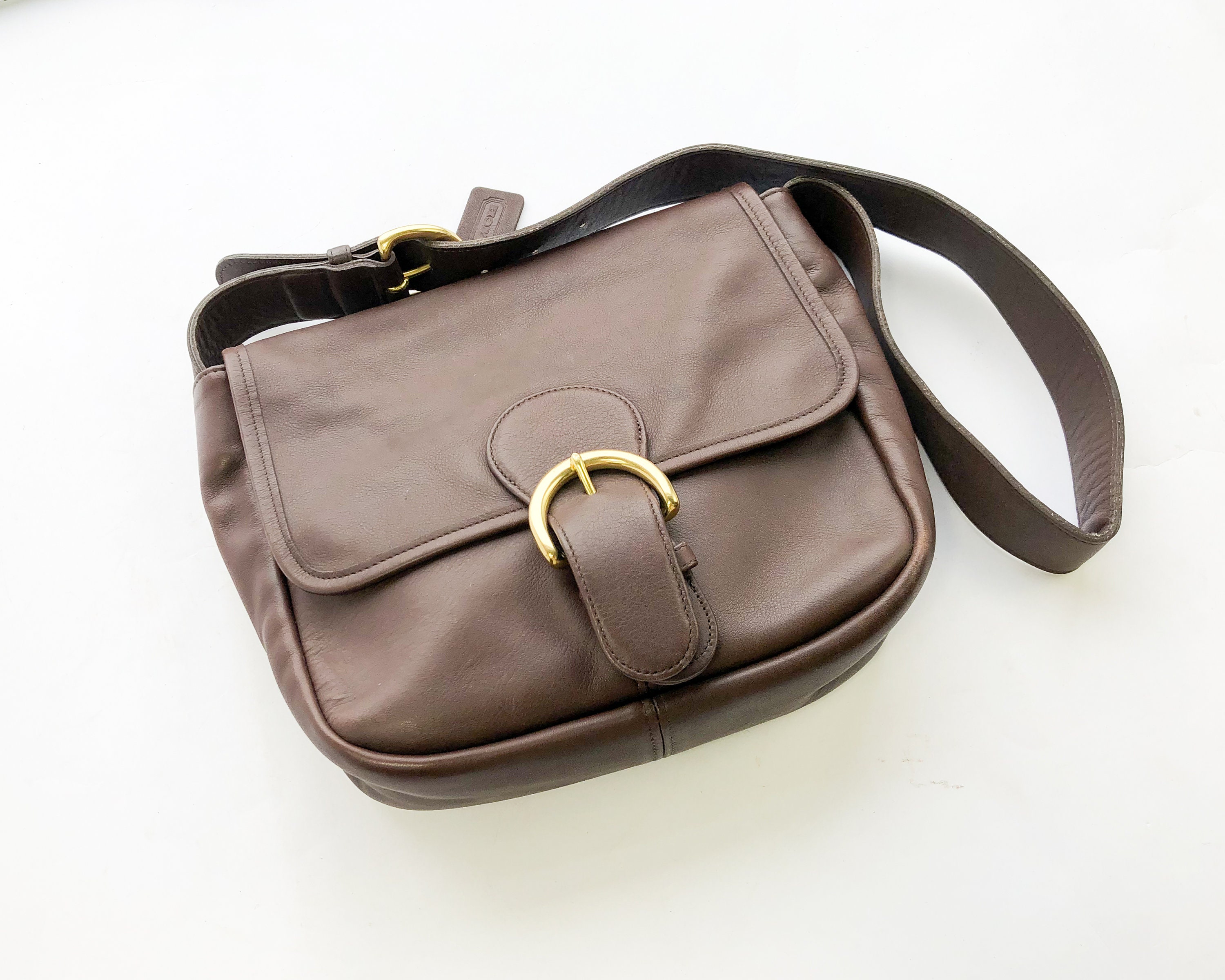 Coach | 1980s Dark Brown Leather Bag | 80s Brown Leather Shoulder