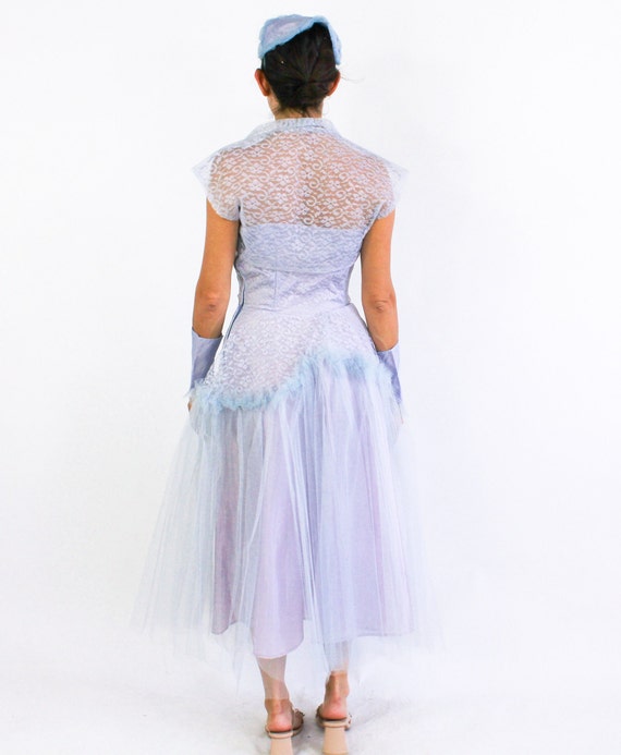 1940s Lavender Strapless Evening Dress & Shrug  |… - image 8