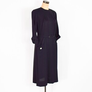 1940s Black Crepe Dress 40s Black Crepe Sheath Dress A Kay Carter Originals Medium image 3