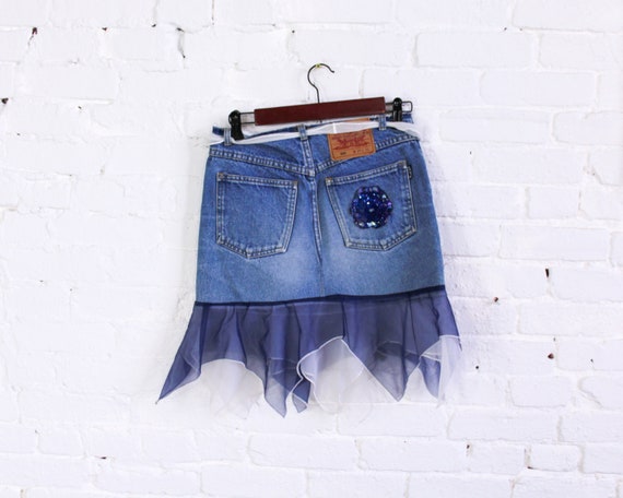 1990s Levis Denim Skirt | 90s Short Denim Skirt |… - image 5