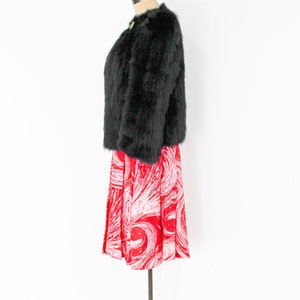 1940s Black Fur Jacket 40s Short Black Fur Coat Arctic Fur Co. Medium image 6