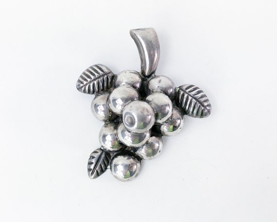 1950s Silver Grape Cluster Brooch  | 50s Sterling… - image 1