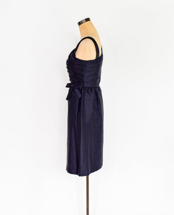 Shannon Rogers | 1960s Black Silk Cocktail Dress … - image 4