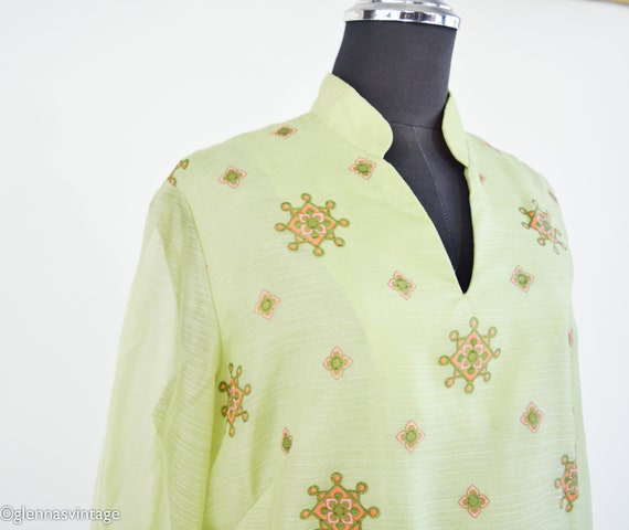 Alfred Shaheen | 1970s Green Screen Print Shift D… - image 8