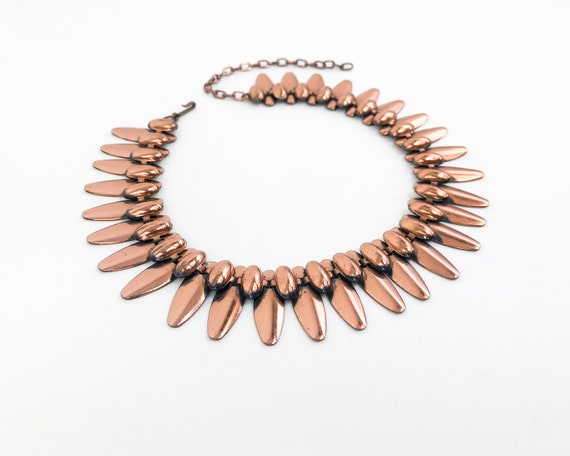 1950s Copper Necklace | 50s Copper Choker Necklac… - image 3