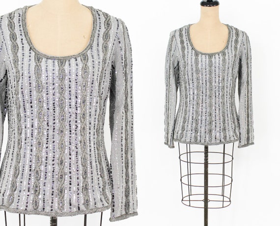 silver sweater for evening dress