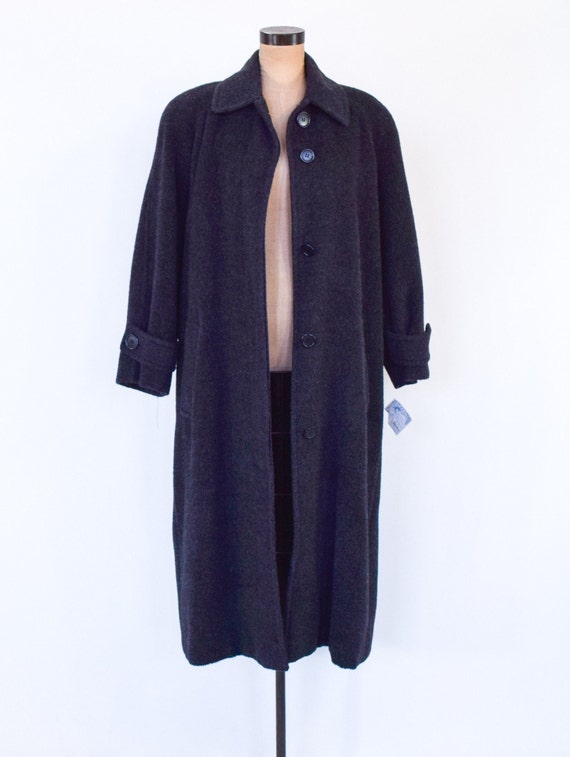 1980s Charcoal Wool Coat | 80s Gray Wool Coat | B… - image 5