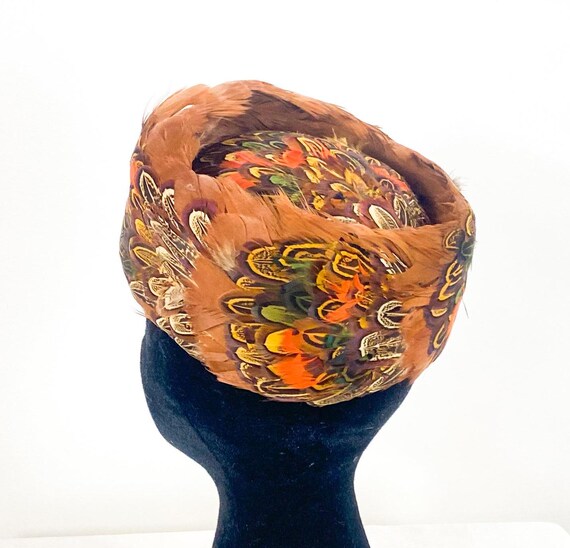 1950s Colorful Quail Feather Pillbox Hat | Vintage Hat - Etsy