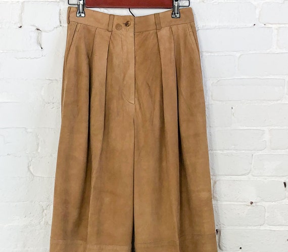 1980s Brown Suede Leather Pants | 80s Tan Suede P… - image 5