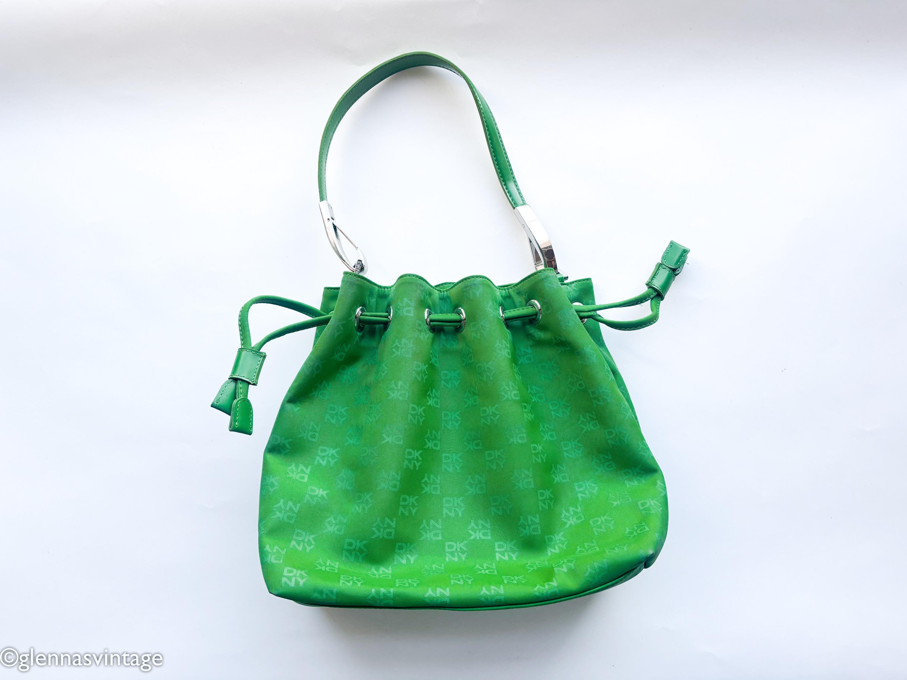 DKNY 1980s Bright Green Handbag | Kelly Green Purse - Etsy