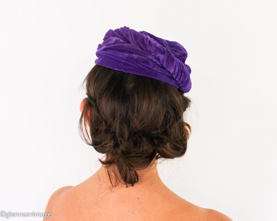 1920s-1930s Purple Silk Velvet Hat | 20s Purple V… - image 6