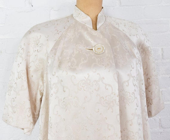 1950s Creme Brocade Evening Coat | 50s Ivory Silk… - image 8