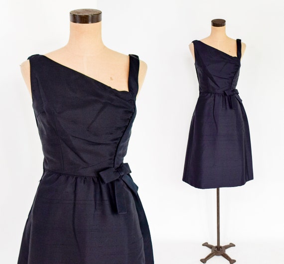 Shannon Rogers | 1960s Black Silk Cocktail Dress … - image 2