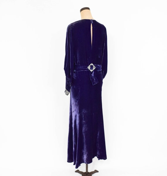 1900s Purple Silk Velvet Gown | Purple Beaded Eve… - image 7