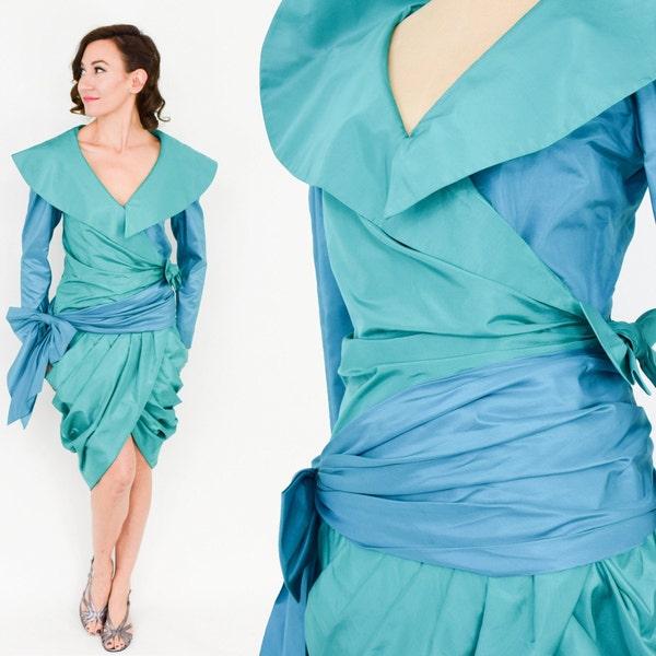 Electric Blue Silk Taffeta Dress main image 0