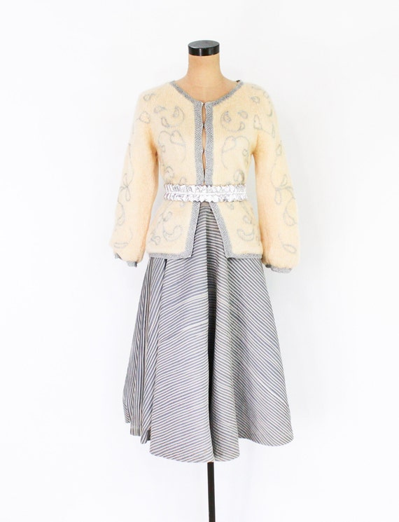 1960s Beige Mohair Cardigan | 60s Mohair Wool Car… - image 5