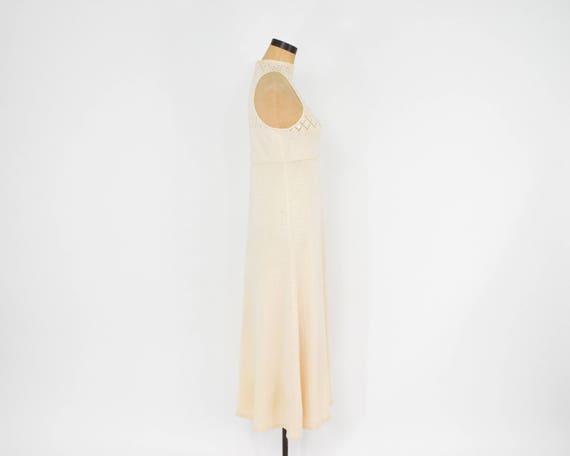 1970s Creme Knit Maxi Dress | 70s Creme & Rhinest… - image 5