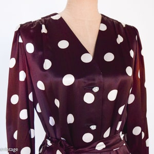 1960s Brown Polka Dot Dress 60s Brown & White Mini Dress Medium image 9