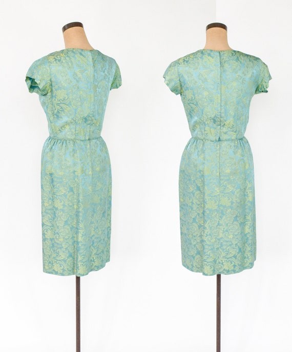 1950s Turquoise Brocade  Dress Jacket Set | 50s B… - image 4