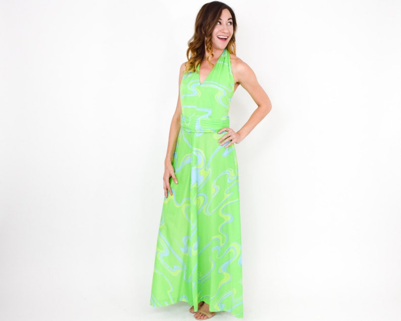 Lime Green Halter Dress Line Dot Lima Minimalist Satin Lime Green Elegant Halter Maxi Lime Green Halter Dress Line Dot Lima Minimalist Satin Lime Green Elegant Halter Maxi