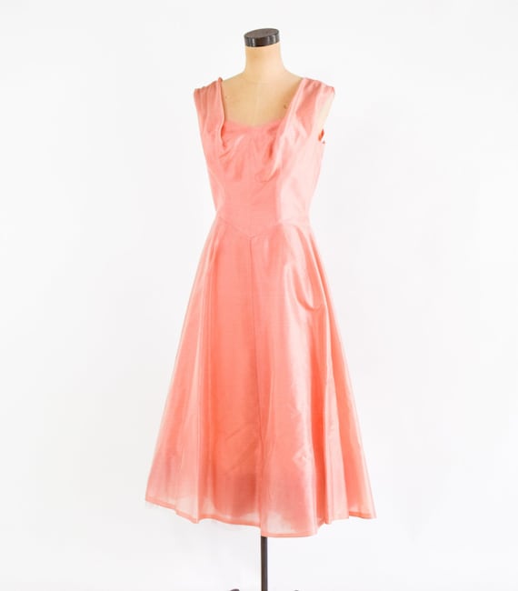 1950s Pink Iridescent Organza Party Dress | 50s P… - image 2