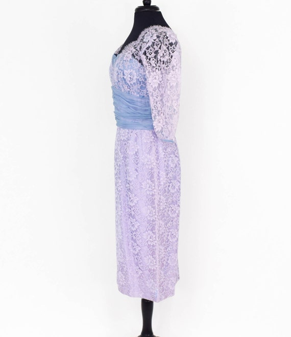 1950s Lavender Lace Party Dress | 50s Lavender La… - image 4